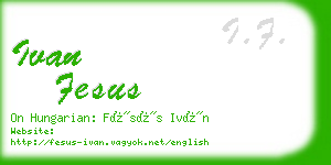 ivan fesus business card